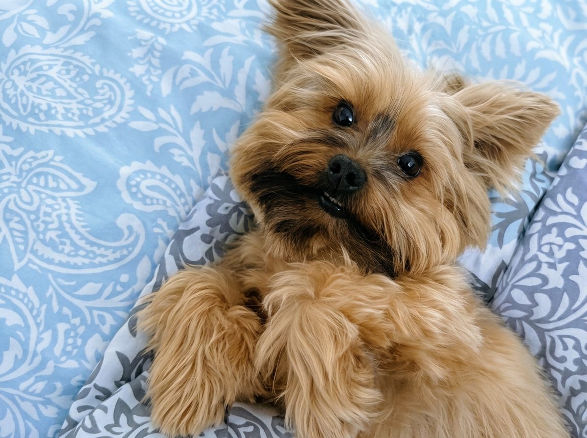 Yorkshire deitado, cliente do Pet Bruce banho e tosa em Belo Horizonte