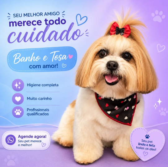 Banho e tosa com amor — Pet Bruce